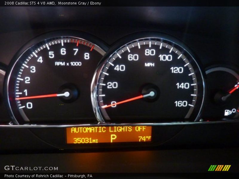 Moonstone Gray / Ebony 2008 Cadillac STS 4 V8 AWD