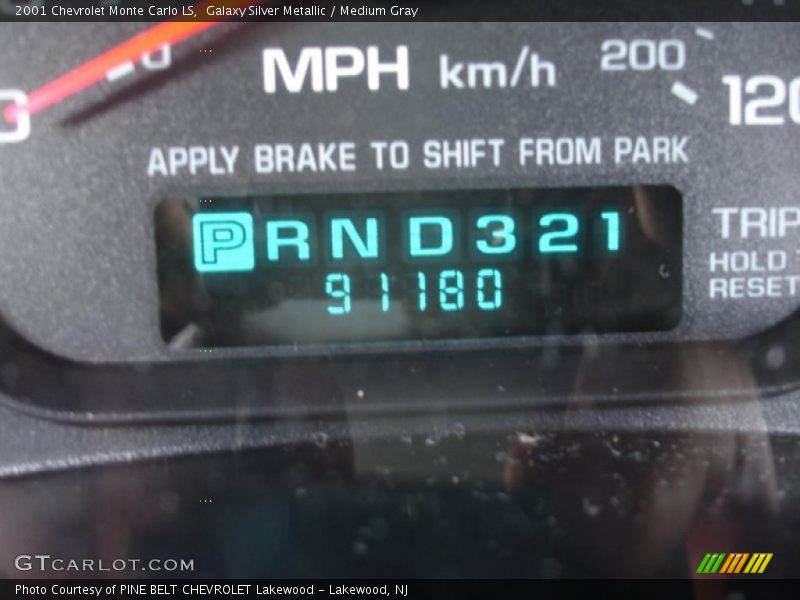Galaxy Silver Metallic / Medium Gray 2001 Chevrolet Monte Carlo LS