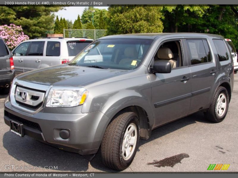 Nimbus Gray Metallic / Beige 2009 Honda Pilot LX 4WD