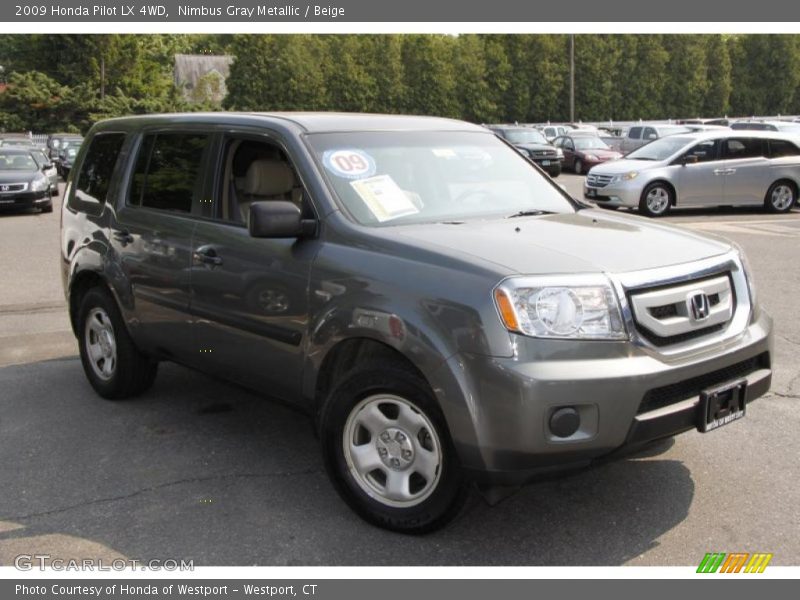 Nimbus Gray Metallic / Beige 2009 Honda Pilot LX 4WD