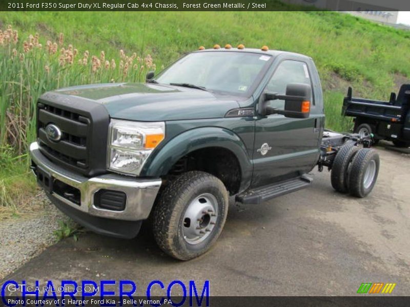 Forest Green Metallic / Steel 2011 Ford F350 Super Duty XL Regular Cab 4x4 Chassis