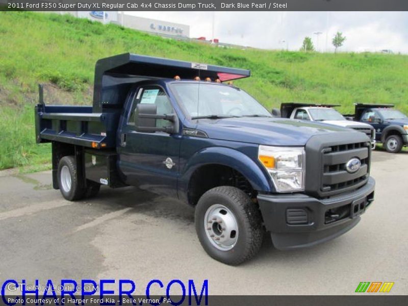 Dark Blue Pearl / Steel 2011 Ford F350 Super Duty XL Regular Cab 4x4 Chassis Dump Truck
