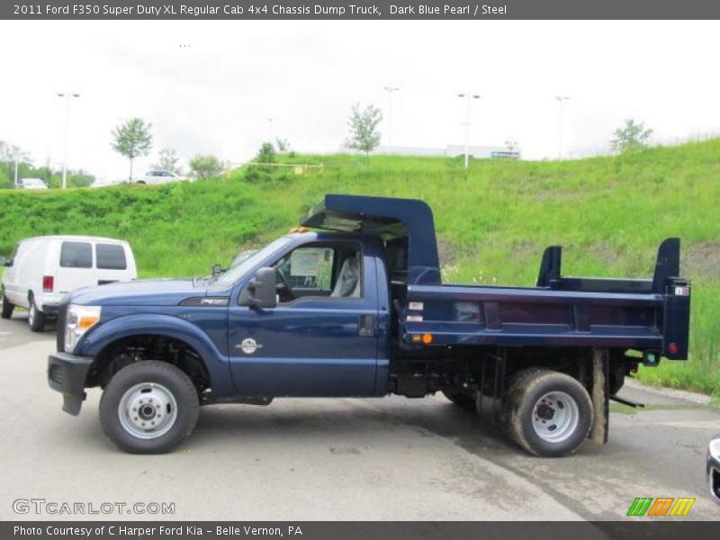 Dark Blue Pearl / Steel 2011 Ford F350 Super Duty XL Regular Cab 4x4 Chassis Dump Truck