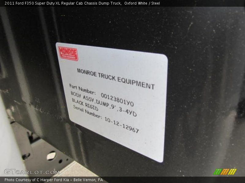 Oxford White / Steel 2011 Ford F350 Super Duty XL Regular Cab Chassis Dump Truck