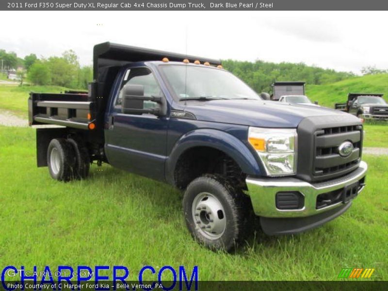 Dark Blue Pearl / Steel 2011 Ford F350 Super Duty XL Regular Cab 4x4 Chassis Dump Truck