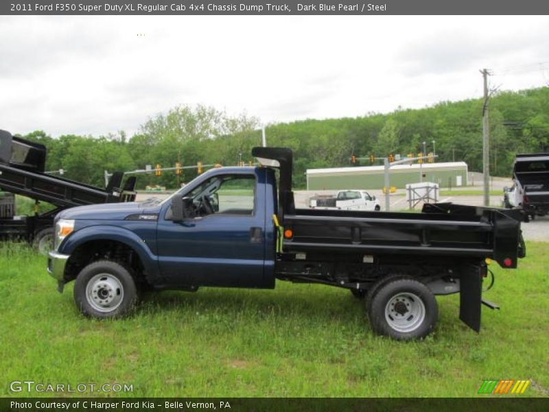 Dark Blue Pearl / Steel 2011 Ford F350 Super Duty XL Regular Cab 4x4 Chassis Dump Truck