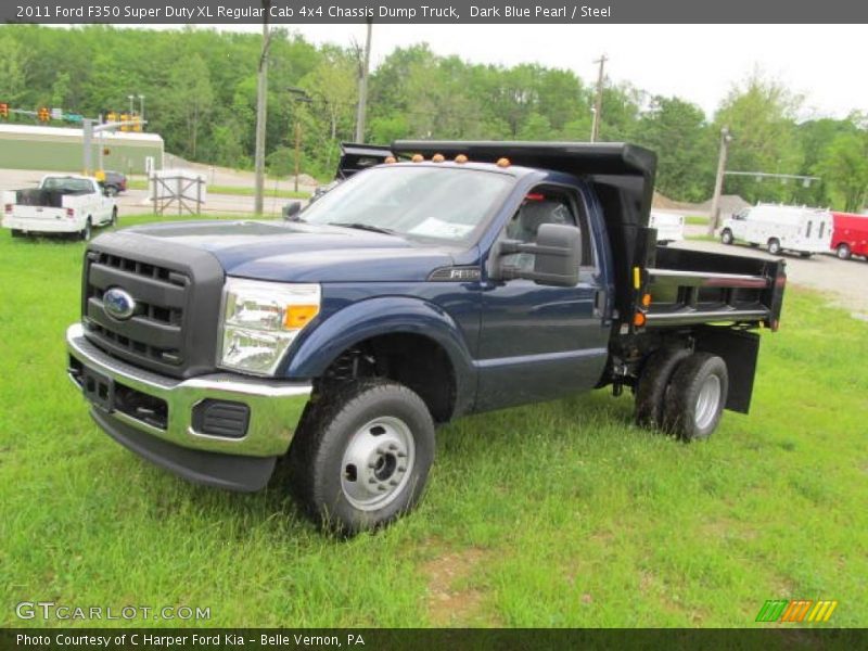 Dark Blue Pearl / Steel 2011 Ford F350 Super Duty XL Regular Cab 4x4 Chassis Dump Truck