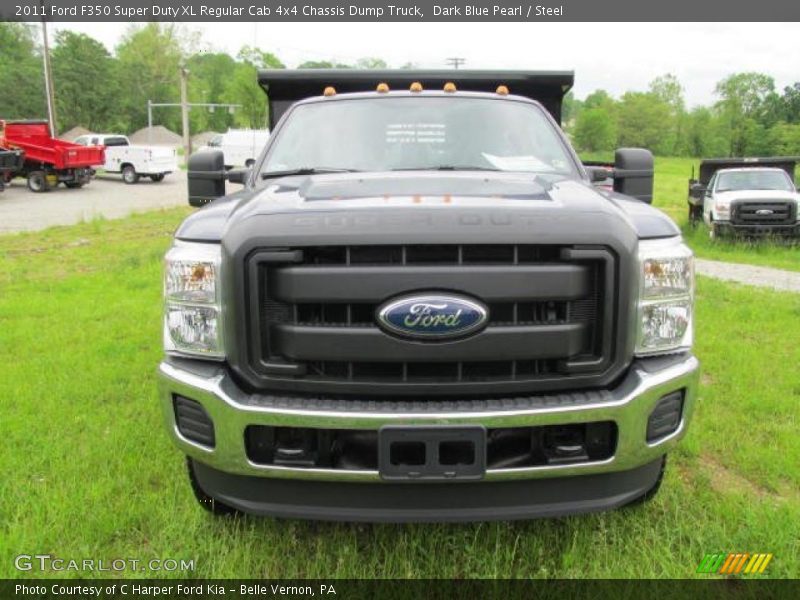 Dark Blue Pearl / Steel 2011 Ford F350 Super Duty XL Regular Cab 4x4 Chassis Dump Truck