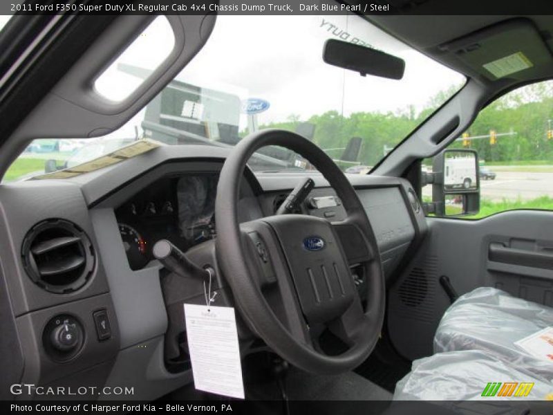 Dark Blue Pearl / Steel 2011 Ford F350 Super Duty XL Regular Cab 4x4 Chassis Dump Truck