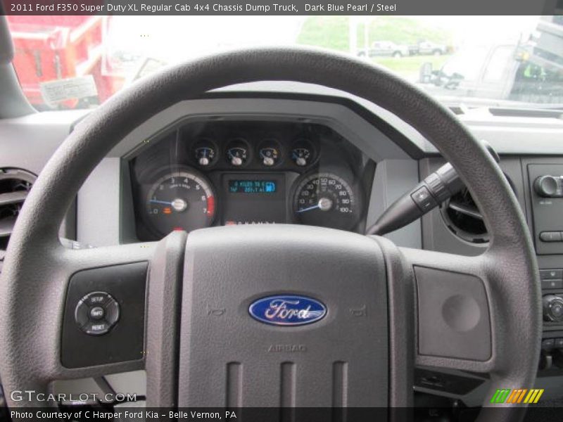 Dark Blue Pearl / Steel 2011 Ford F350 Super Duty XL Regular Cab 4x4 Chassis Dump Truck