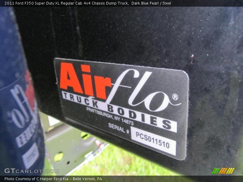 Dark Blue Pearl / Steel 2011 Ford F350 Super Duty XL Regular Cab 4x4 Chassis Dump Truck