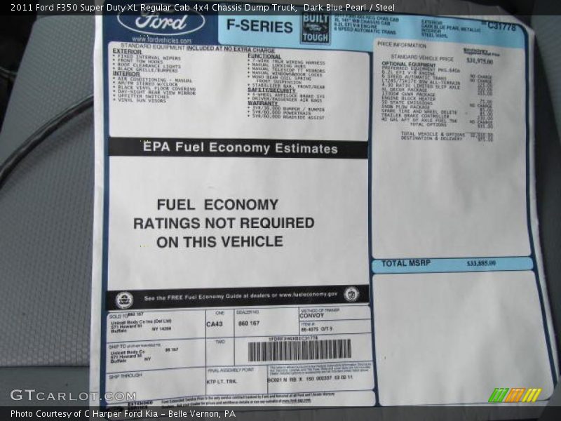 Dark Blue Pearl / Steel 2011 Ford F350 Super Duty XL Regular Cab 4x4 Chassis Dump Truck