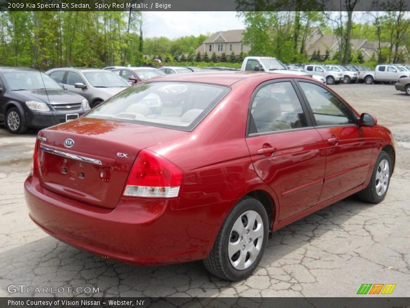 Spicy Red Metallic / Beige 2009 Kia Spectra EX Sedan