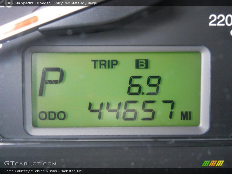 Spicy Red Metallic / Beige 2009 Kia Spectra EX Sedan