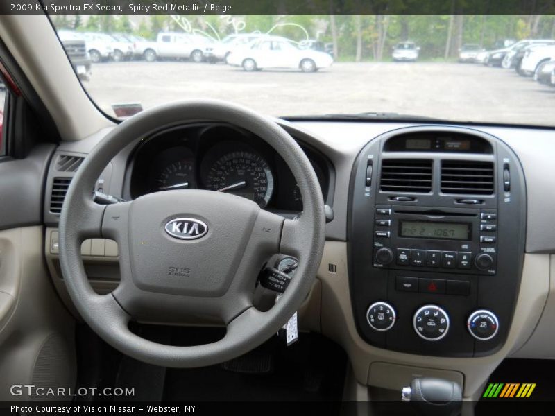 Spicy Red Metallic / Beige 2009 Kia Spectra EX Sedan