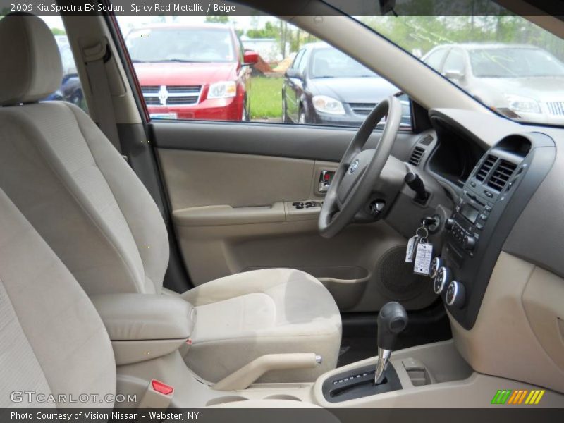Spicy Red Metallic / Beige 2009 Kia Spectra EX Sedan