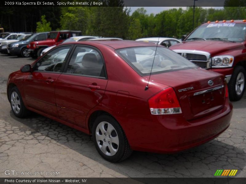 Spicy Red Metallic / Beige 2009 Kia Spectra EX Sedan