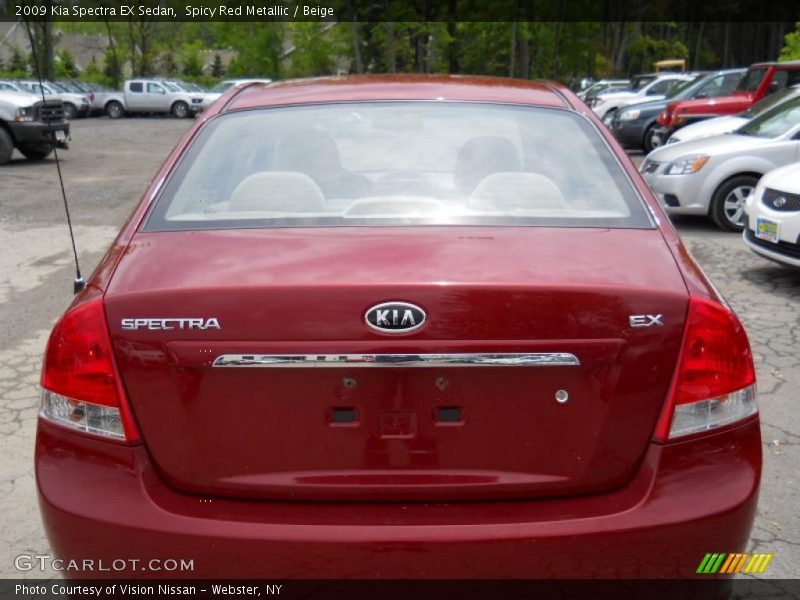 Spicy Red Metallic / Beige 2009 Kia Spectra EX Sedan