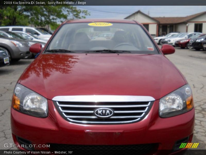 Spicy Red Metallic / Beige 2009 Kia Spectra EX Sedan