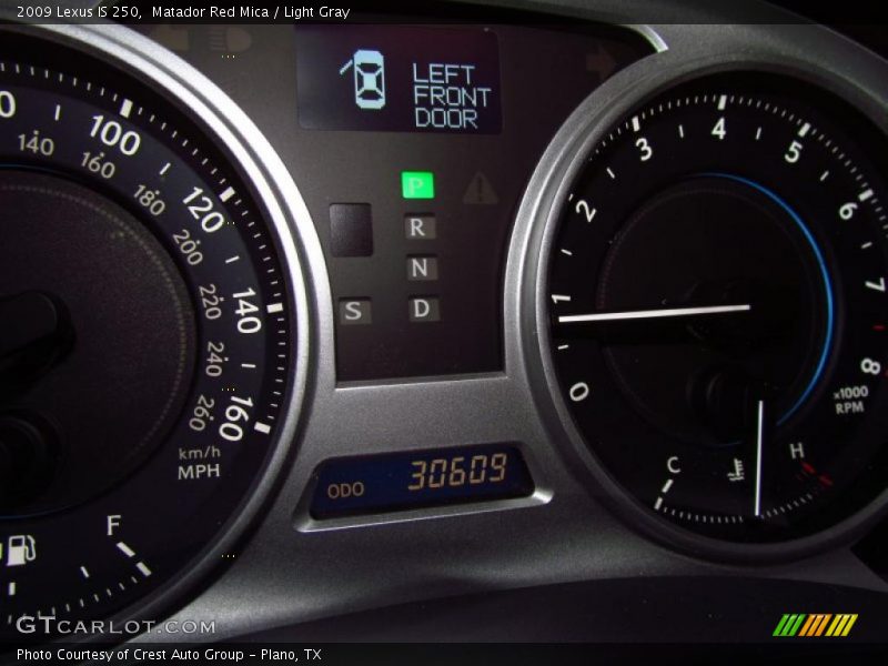 Matador Red Mica / Light Gray 2009 Lexus IS 250