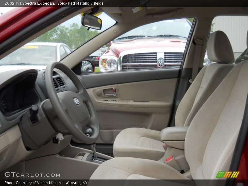 Spicy Red Metallic / Beige 2009 Kia Spectra EX Sedan