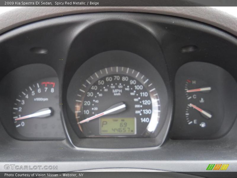Spicy Red Metallic / Beige 2009 Kia Spectra EX Sedan