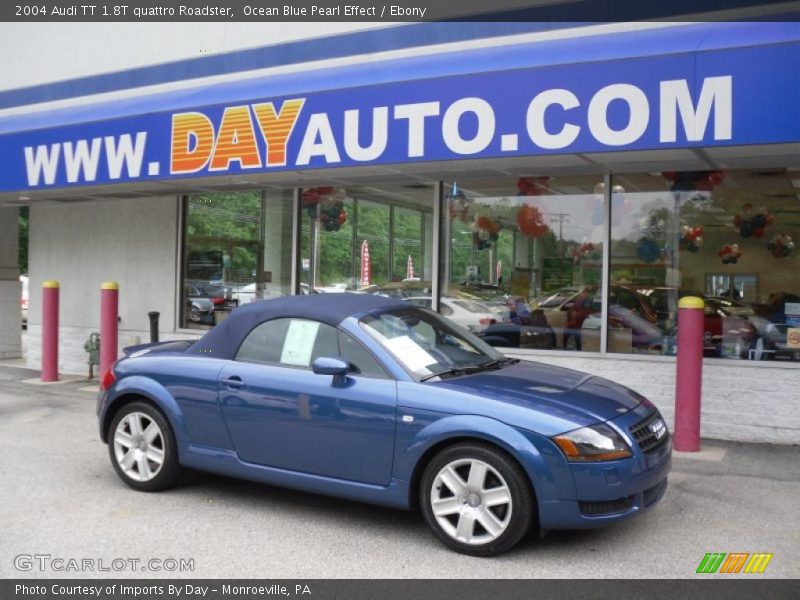 Ocean Blue Pearl Effect / Ebony 2004 Audi TT 1.8T quattro Roadster