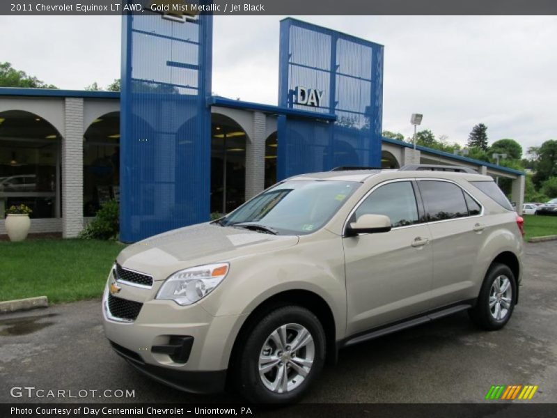 Gold Mist Metallic / Jet Black 2011 Chevrolet Equinox LT AWD