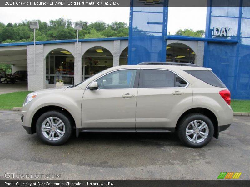 Gold Mist Metallic / Jet Black 2011 Chevrolet Equinox LT AWD