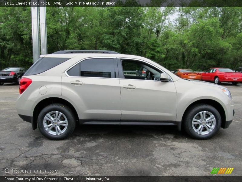 Gold Mist Metallic / Jet Black 2011 Chevrolet Equinox LT AWD