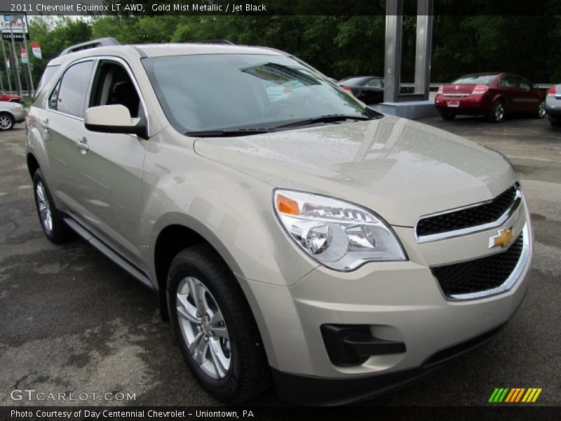 Gold Mist Metallic / Jet Black 2011 Chevrolet Equinox LT AWD