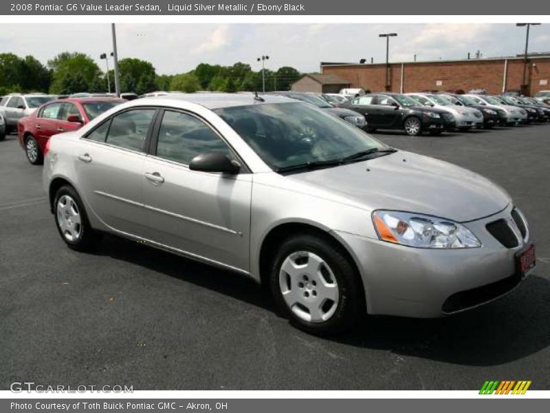 Liquid Silver Metallic / Ebony Black 2008 Pontiac G6 Value Leader Sedan