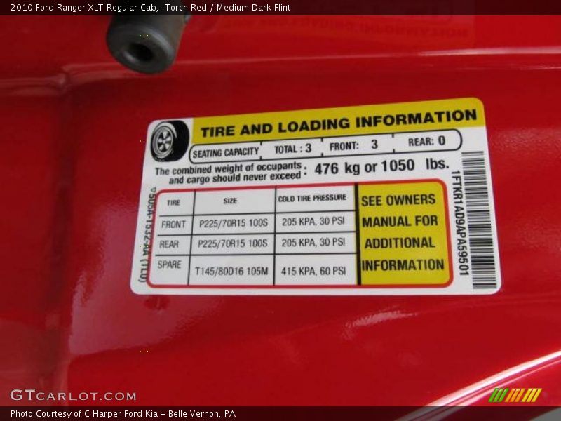 Torch Red / Medium Dark Flint 2010 Ford Ranger XLT Regular Cab