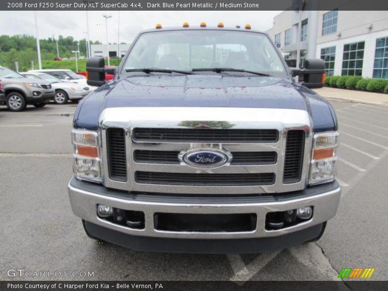 Dark Blue Pearl Metallic / Medium Stone 2008 Ford F250 Super Duty XLT SuperCab 4x4