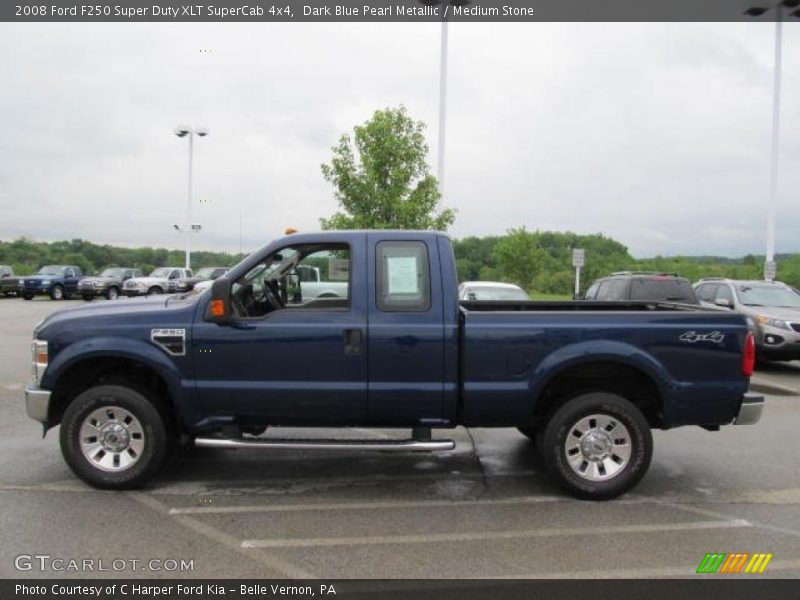 Dark Blue Pearl Metallic / Medium Stone 2008 Ford F250 Super Duty XLT SuperCab 4x4