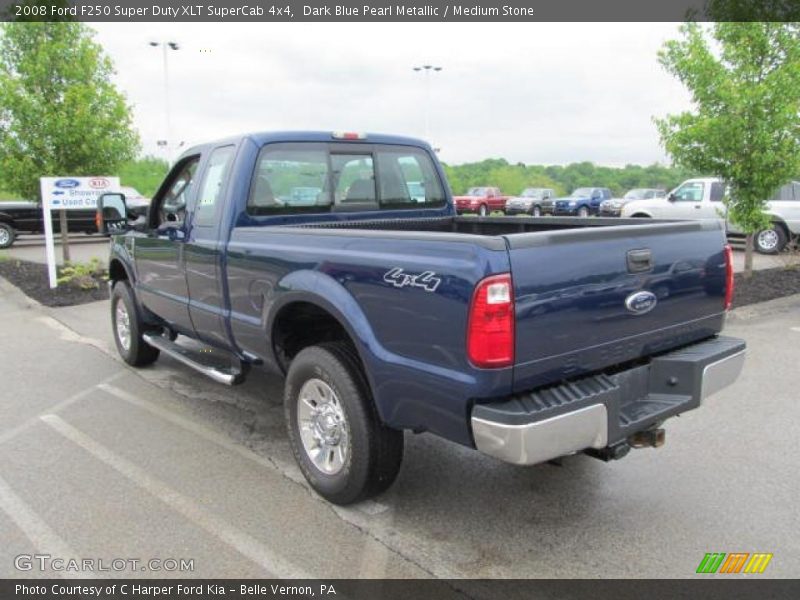 Dark Blue Pearl Metallic / Medium Stone 2008 Ford F250 Super Duty XLT SuperCab 4x4