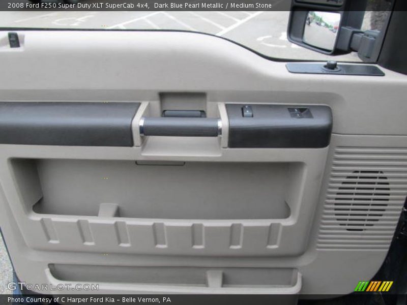 Dark Blue Pearl Metallic / Medium Stone 2008 Ford F250 Super Duty XLT SuperCab 4x4