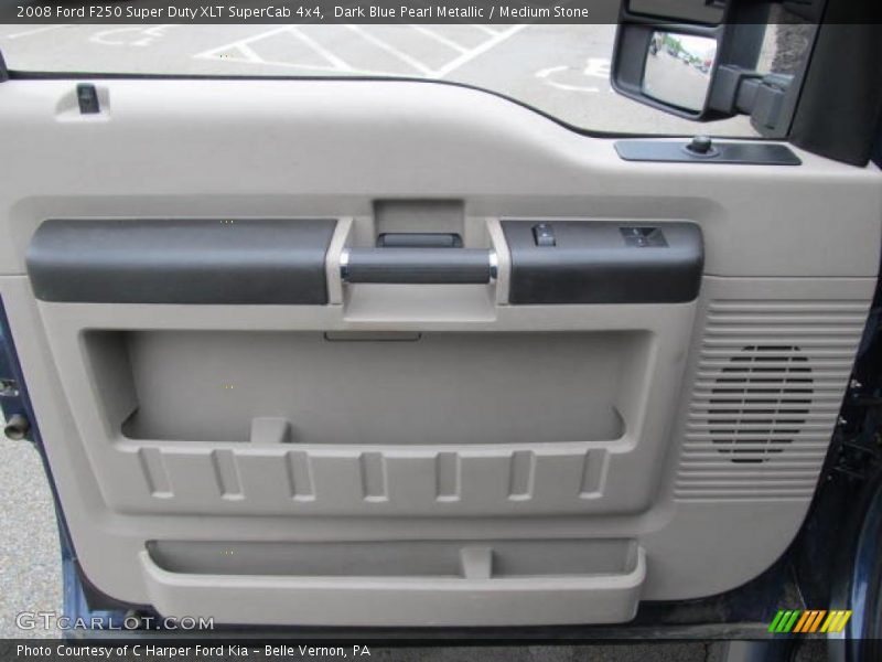 Dark Blue Pearl Metallic / Medium Stone 2008 Ford F250 Super Duty XLT SuperCab 4x4