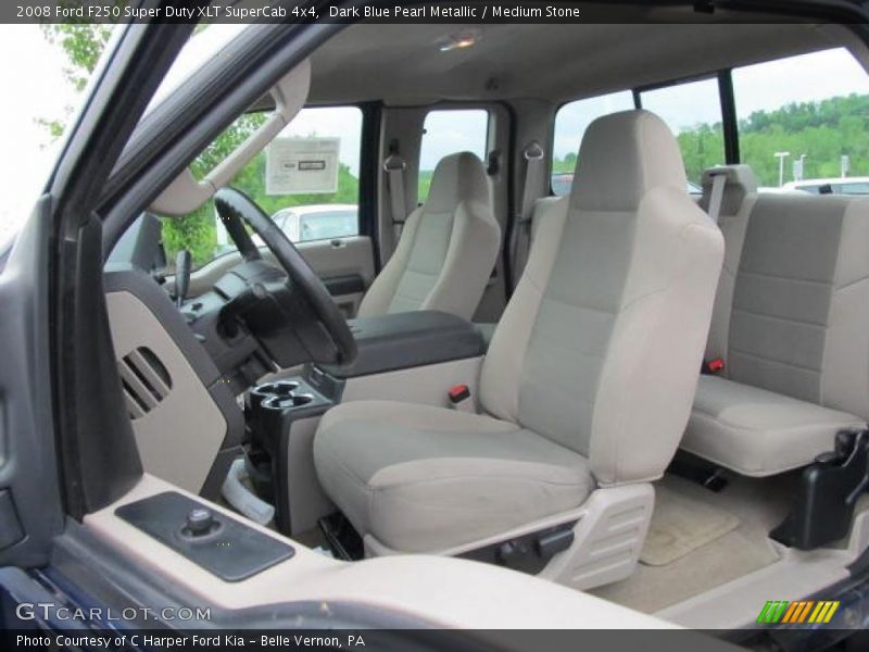 Dark Blue Pearl Metallic / Medium Stone 2008 Ford F250 Super Duty XLT SuperCab 4x4