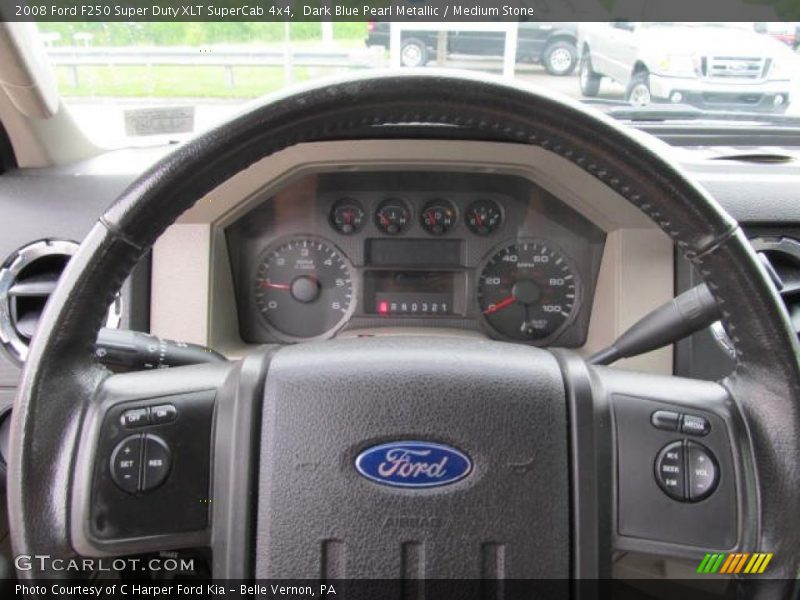 Dark Blue Pearl Metallic / Medium Stone 2008 Ford F250 Super Duty XLT SuperCab 4x4