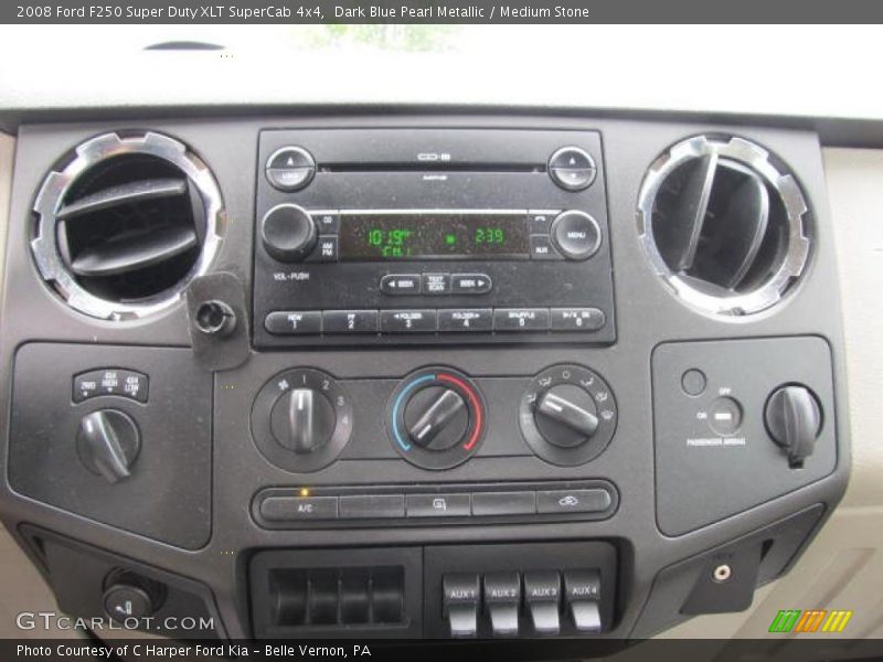 Dark Blue Pearl Metallic / Medium Stone 2008 Ford F250 Super Duty XLT SuperCab 4x4