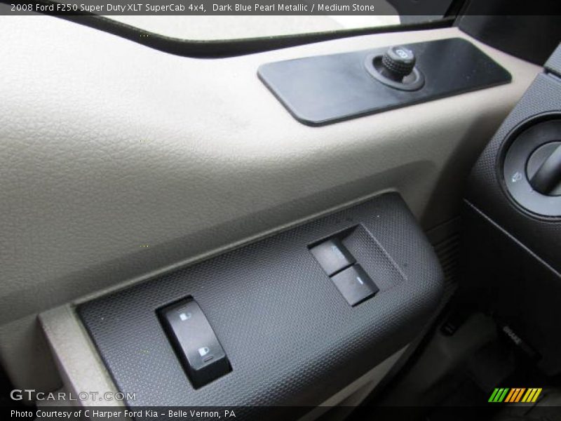 Dark Blue Pearl Metallic / Medium Stone 2008 Ford F250 Super Duty XLT SuperCab 4x4