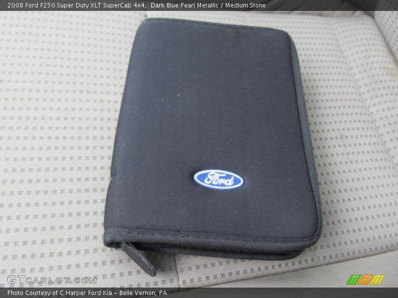 Dark Blue Pearl Metallic / Medium Stone 2008 Ford F250 Super Duty XLT SuperCab 4x4