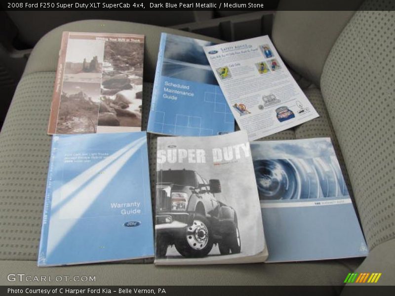 Dark Blue Pearl Metallic / Medium Stone 2008 Ford F250 Super Duty XLT SuperCab 4x4