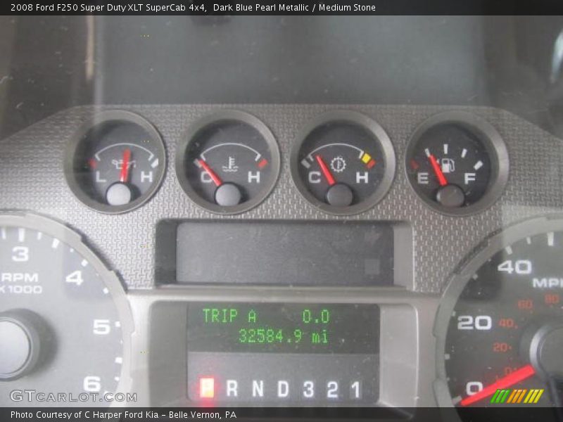 Dark Blue Pearl Metallic / Medium Stone 2008 Ford F250 Super Duty XLT SuperCab 4x4