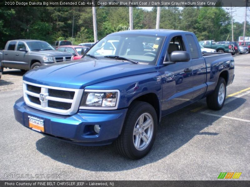 Deep Water Blue Pearl Coat / Dark Slate Gray/Medium Slate Gray 2010 Dodge Dakota Big Horn Extended Cab 4x4