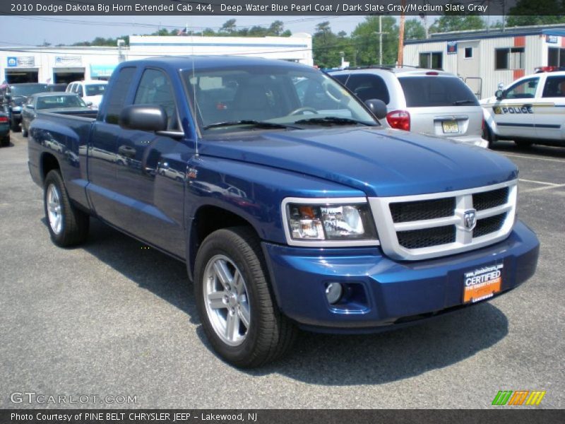 Deep Water Blue Pearl Coat / Dark Slate Gray/Medium Slate Gray 2010 Dodge Dakota Big Horn Extended Cab 4x4