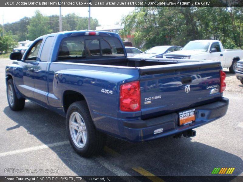 Deep Water Blue Pearl Coat / Dark Slate Gray/Medium Slate Gray 2010 Dodge Dakota Big Horn Extended Cab 4x4