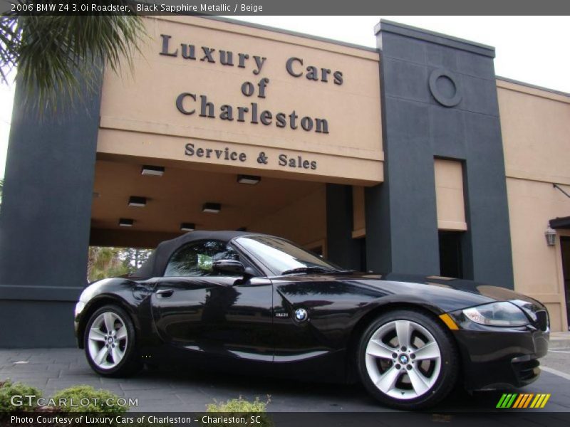 Black Sapphire Metallic / Beige 2006 BMW Z4 3.0i Roadster