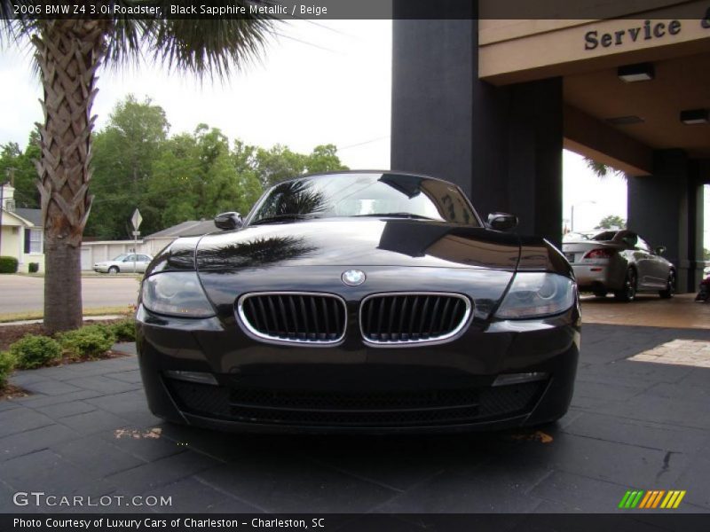 Black Sapphire Metallic / Beige 2006 BMW Z4 3.0i Roadster